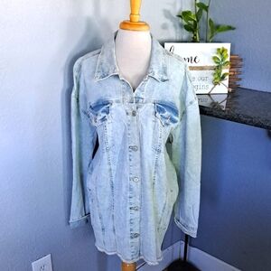 Maurices Distressed Denim Jacket | 3X